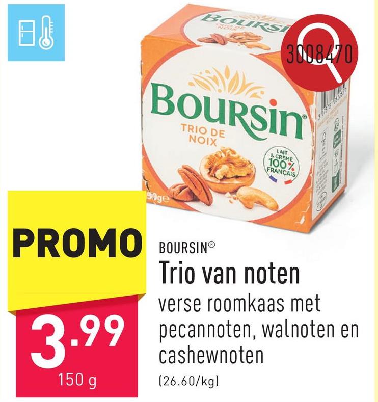 Trio van noten verse roomkaas met pecannoten, walnoten en cashewnoten