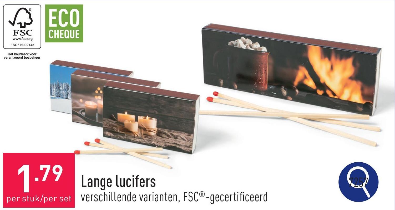 Lange lucifers keuze uit verschillende varianten, FSC®-gecertificeerd