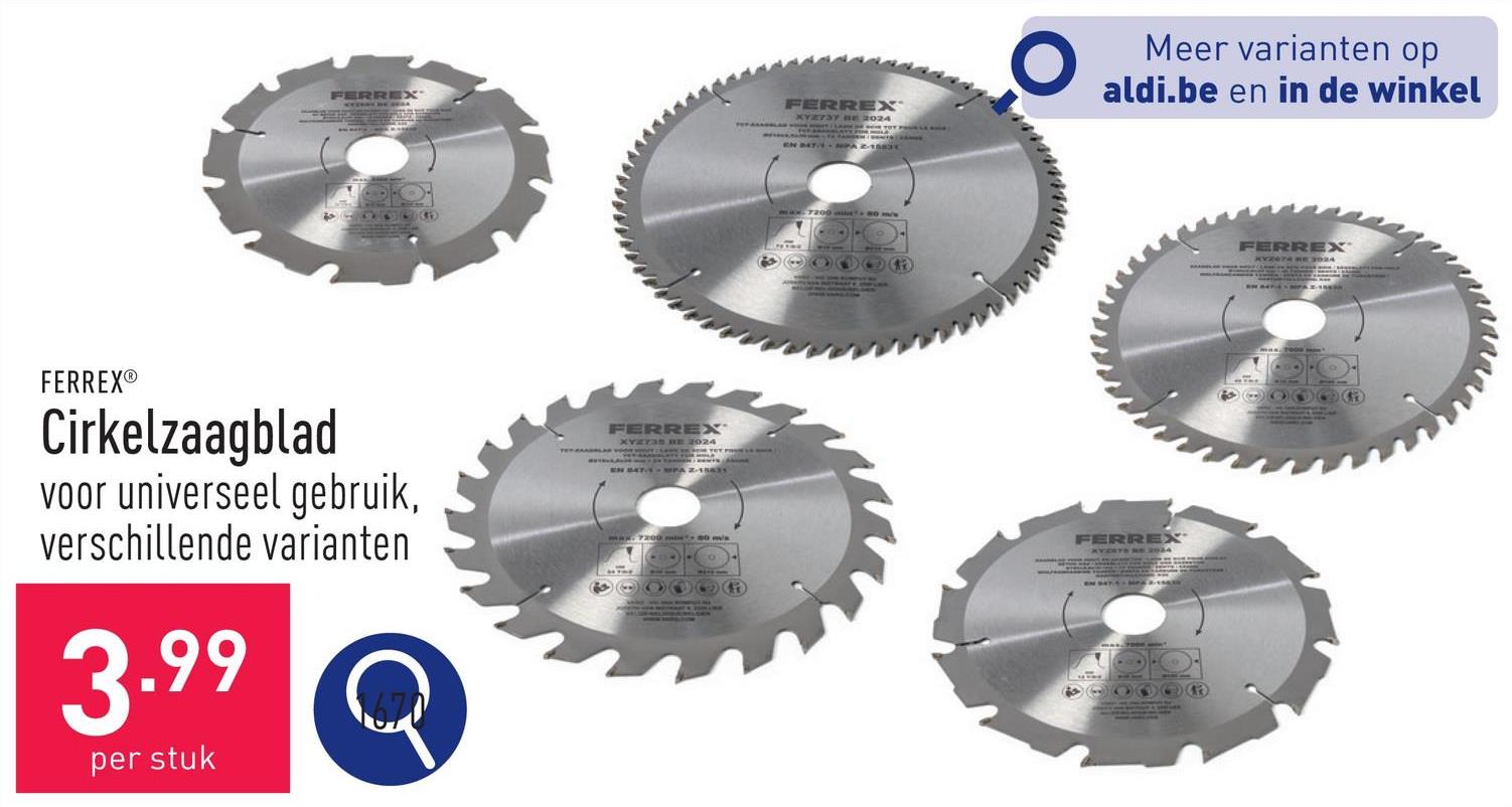 Cirkelzaagblad voor universeel gebruik, keuze uit verschillende varianten