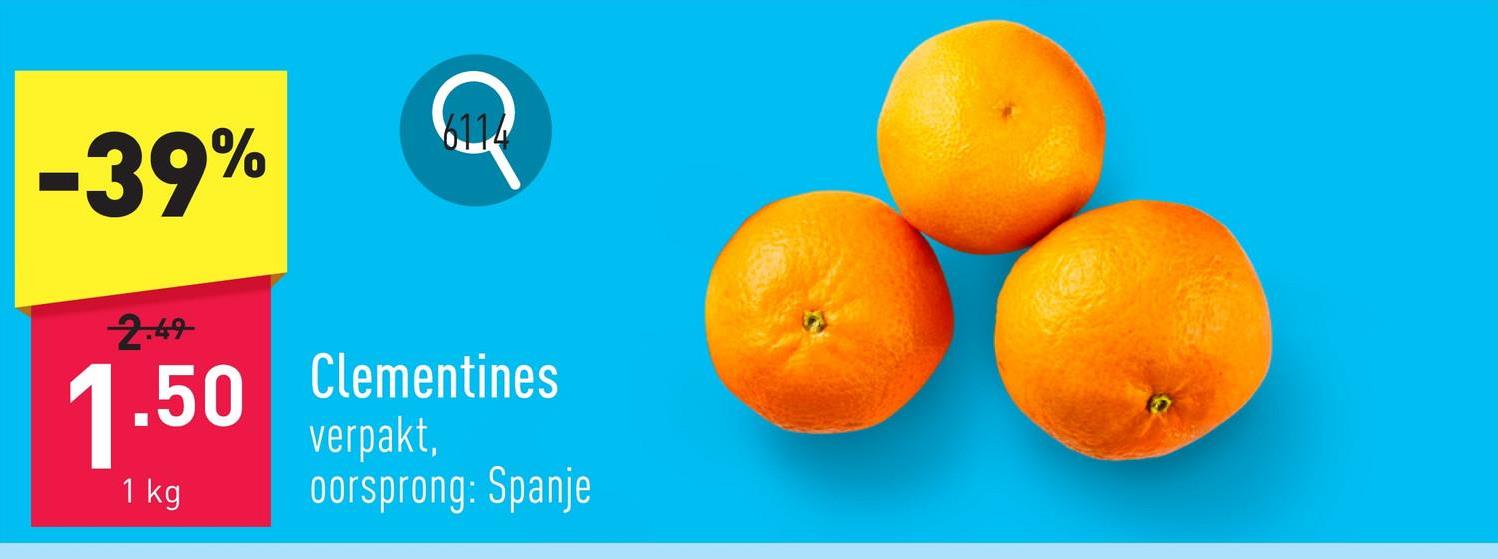 Clementines verpakt, oorsprong: Spanje