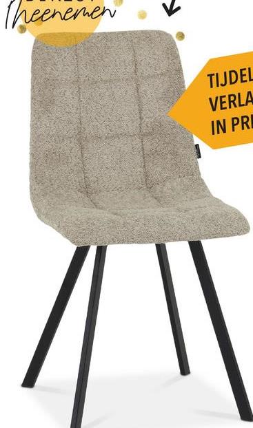 Stoel ERVI Bouclé Caffe Latte Ontdek de elegantie en comfort van stoel ERVI. Met een
breedte van 55 cm, een hoogte van 89 cm en een zithoogte van 50 cm is deze
stoel perfect ontworpen voor stijlvolle zitervaringen. De caffe latte bouclé
stof en de zwarte metalen poten voegen een moderne touch toe aan elke ruimte. 

Of het nu in een klassiek of eigentijds interieur is, ERVI
past perfect en biedt ultiem zitcomfort. Laat deze stoel je ruimte
transformeren met zijn tijdloze charme en verfijnde uitstraling.