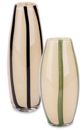 Vaas STRIPY L Strepen Glas Beige/Groen Vaas STRIPY L Strepen Glas Beige/Groen