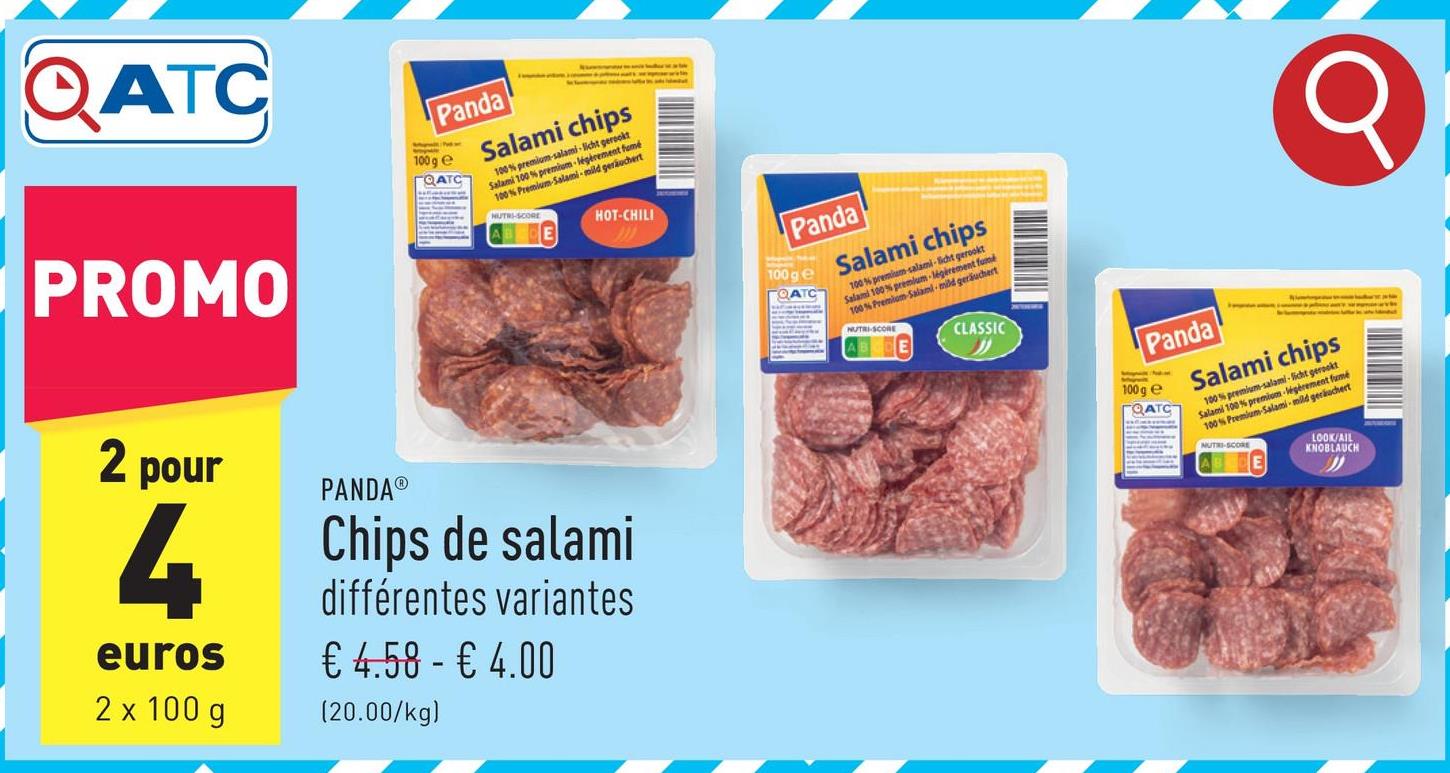 Chips de salami choix entre différentes variantes