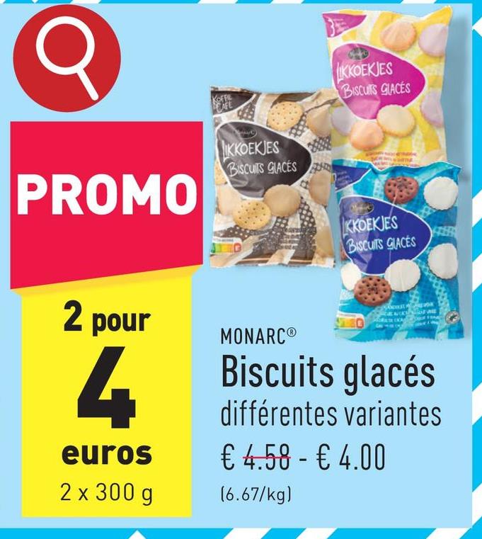 Biscuits glacés choix entre différentes variantes