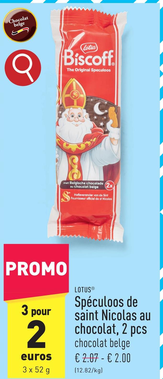 Spéculoos de saint Nicolas au chocolat, 2 pcs chocolat belge