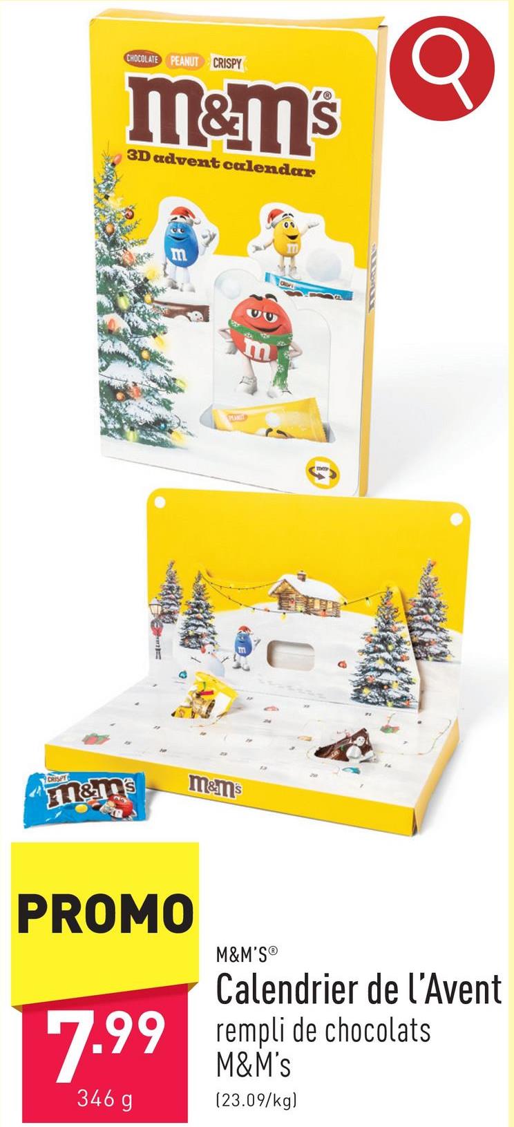 Calendrier de l’Avent rempli de chocolats M&amp;M’s