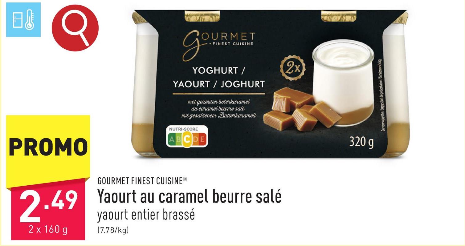 Yaourt au caramel beurre salé yaourt entier brassé