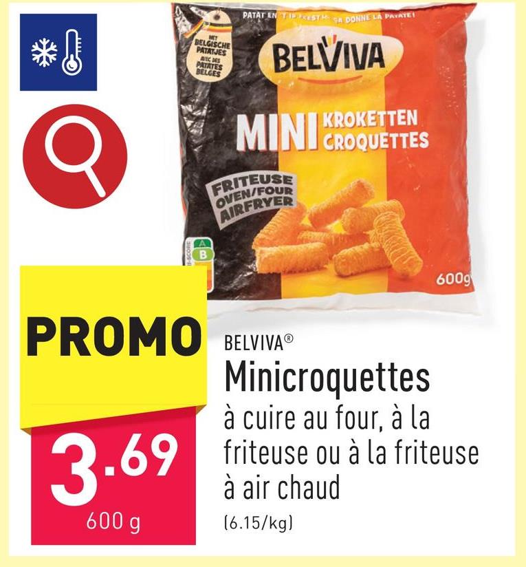 Minicroquettes à cuire au four, à la friteuse ou à la friteuse à air chaud