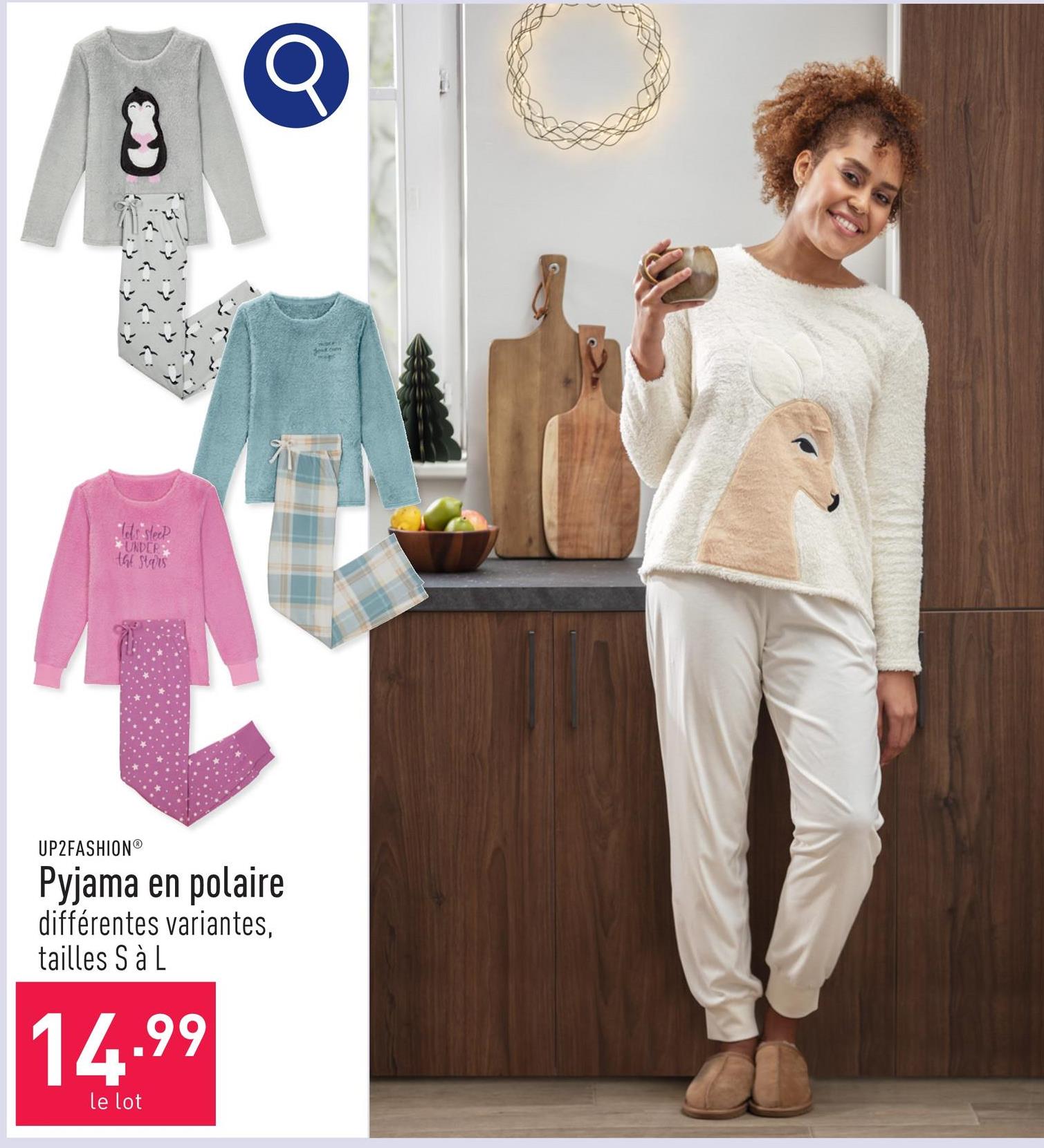 Pyjama en polaire haut : polyester, pantalon : coton, classic fit et straight fit ou classic fit et tapered fit, choix entre différentes variantes, tailles S à L, certifié OEKO-TEX®