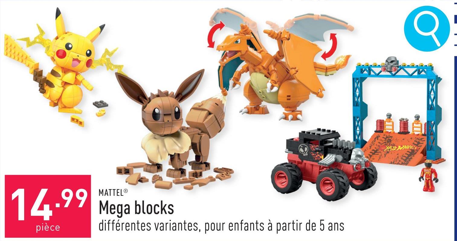 Mega blocks choix entre différentes variantes, convient aux enfants à partir de 5 ans