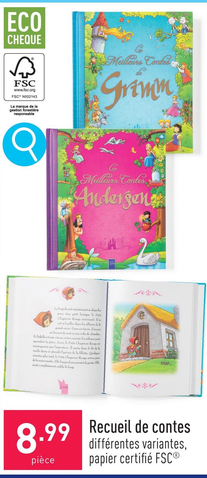 Recueil de contes grand format, 248 pages, choix entre différentes variantes, papier certifié FSC®