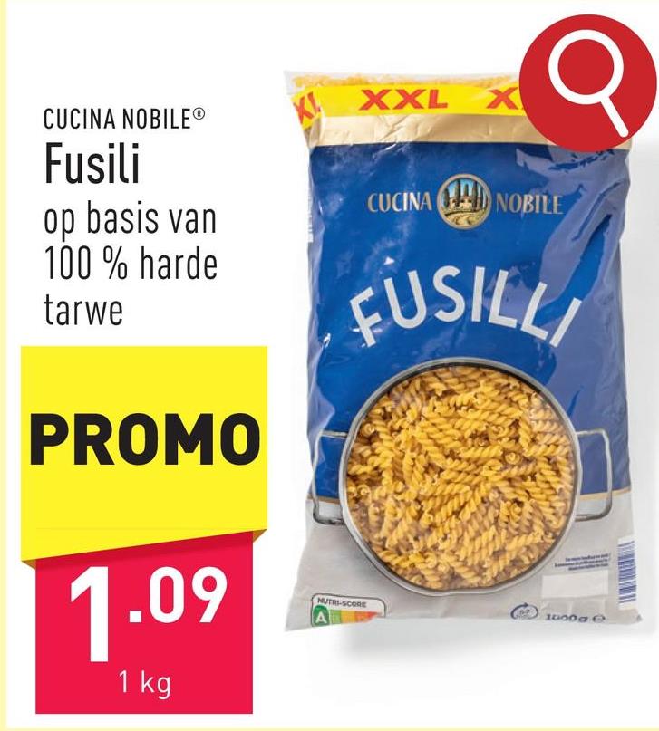 Fusili op basis van 100 % harde tarwe