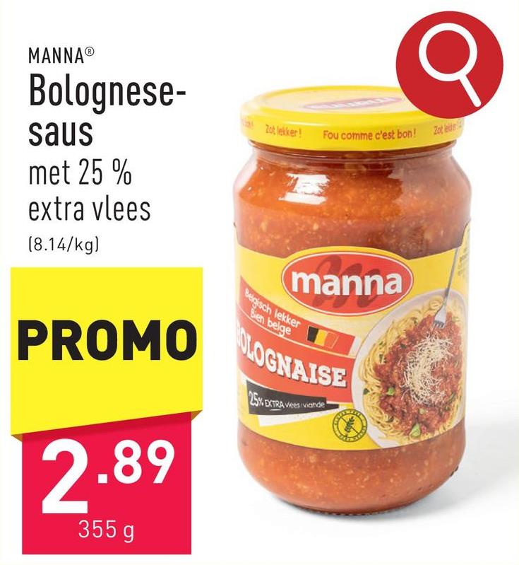 Bolognesesaus met 25 % extra vlees