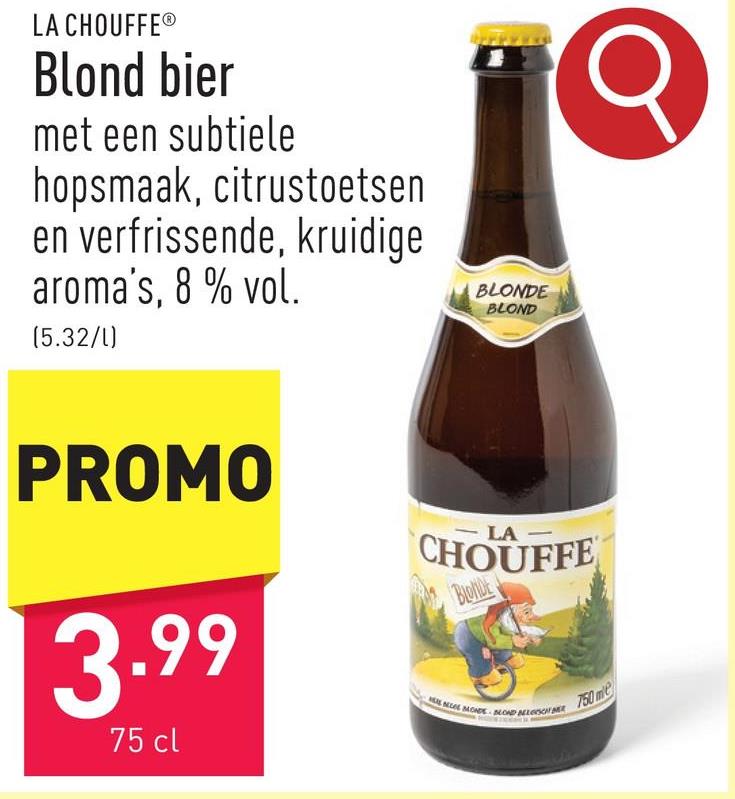 Blond bier met een subtiele hopsmaak, citrustoetsen en verfrissende, kruidige aroma's, 8 % vol.