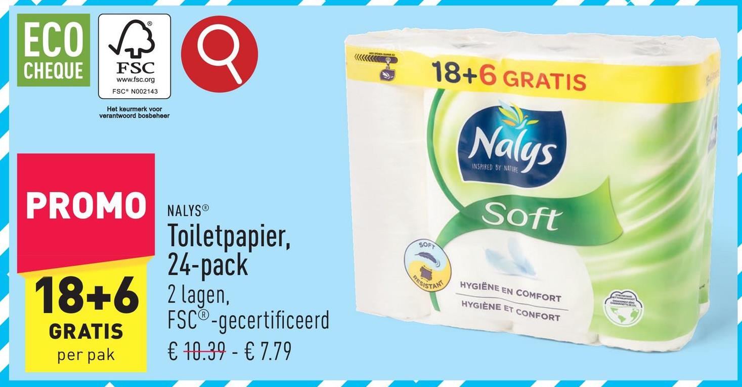 Toiletpapier, 24-pack 2 lagen, FSC®-gecertificeerd