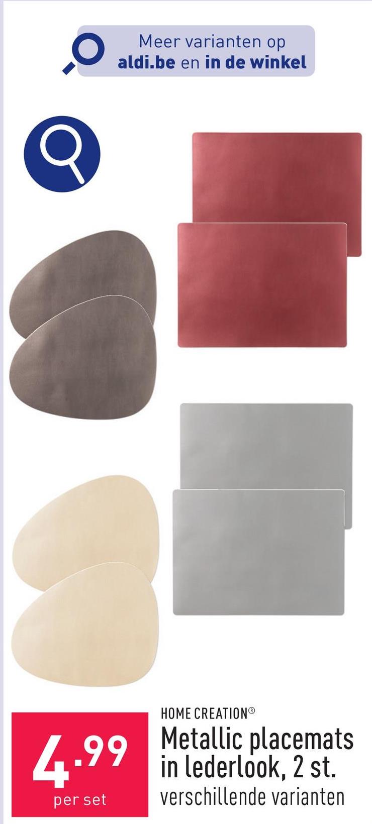 Metallic placemats in lederlook, 2 st. polyester (deklaag van polyurethaan), keuze uit set met ovale placemats (33 x 40 cm) en set met rechthoekige placemats (45 x 33 cm), keuze uit verschillende varianten, OEKO-TEX®-gecertificeerd, tweezijdig te gebruiken