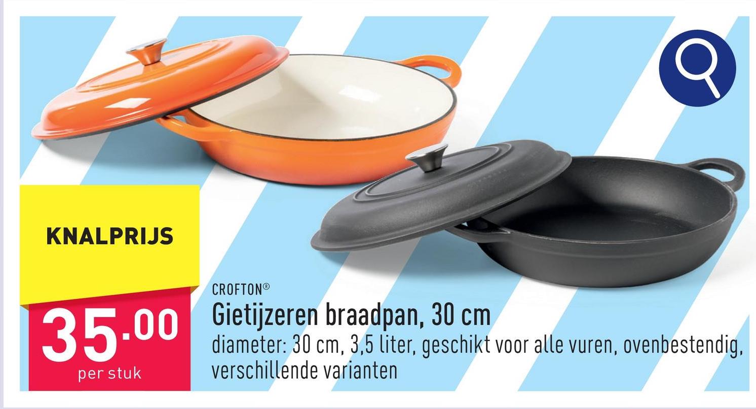 Gietijzeren braadpan, 30 cm diameter: 30 cm, 3,5 liter, geschikt voor alle vuren, ovenbestendig tot 250 °C, keuze uit verschillende varianten