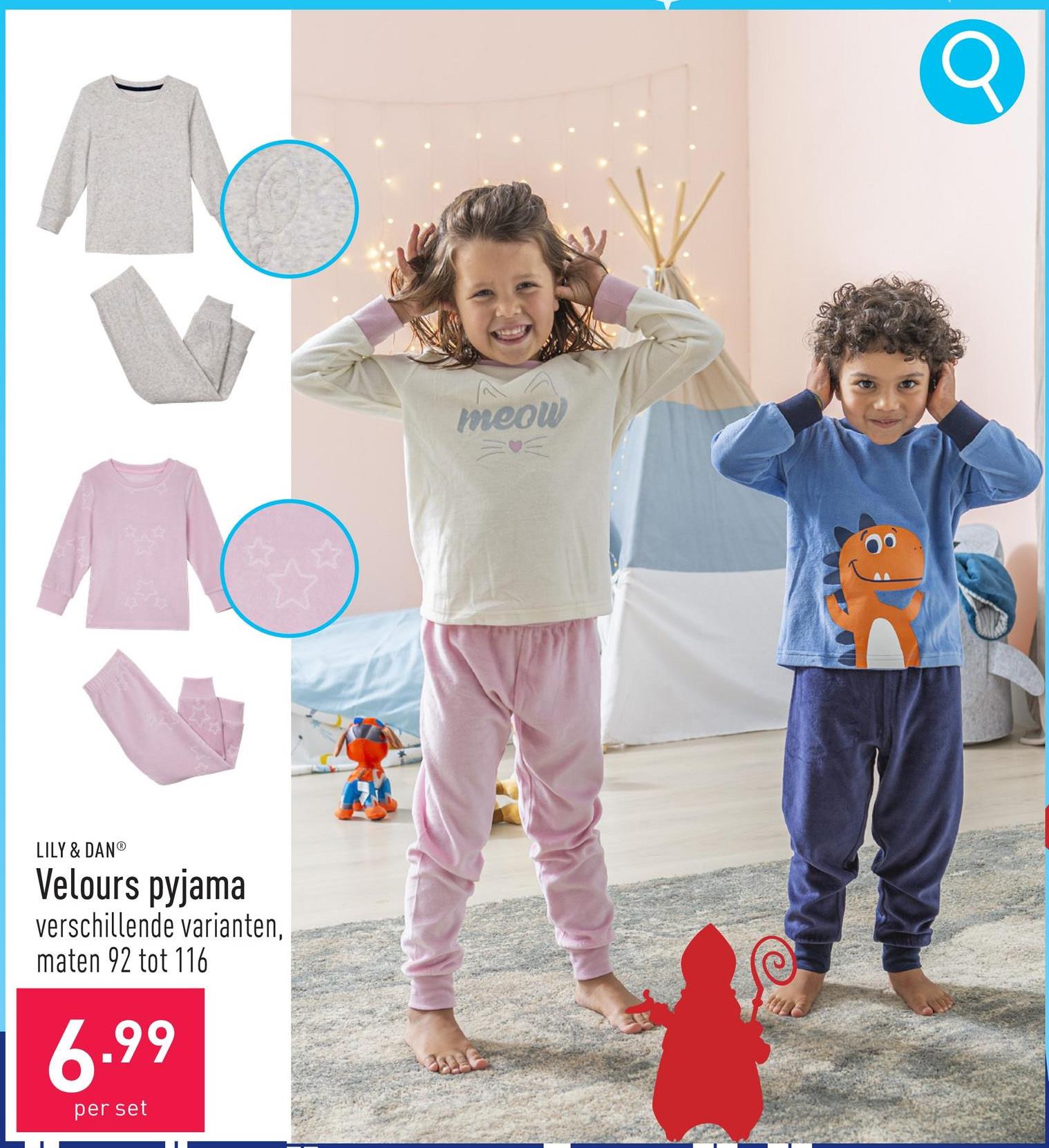 Velours pyjama katoen/polyester, velours, classic en tapered fit, keuze uit verschillende varianten, maten 92 tot 116, OEKO-TEX®-gecertificeerd