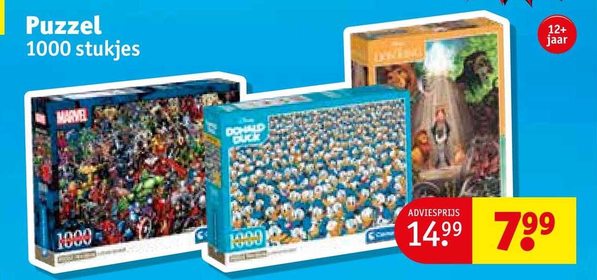 Puzzel
1000 stukjes
MARVEL
1000
TOOL
ADVIESPRIJS
1499 799
12+
jaar