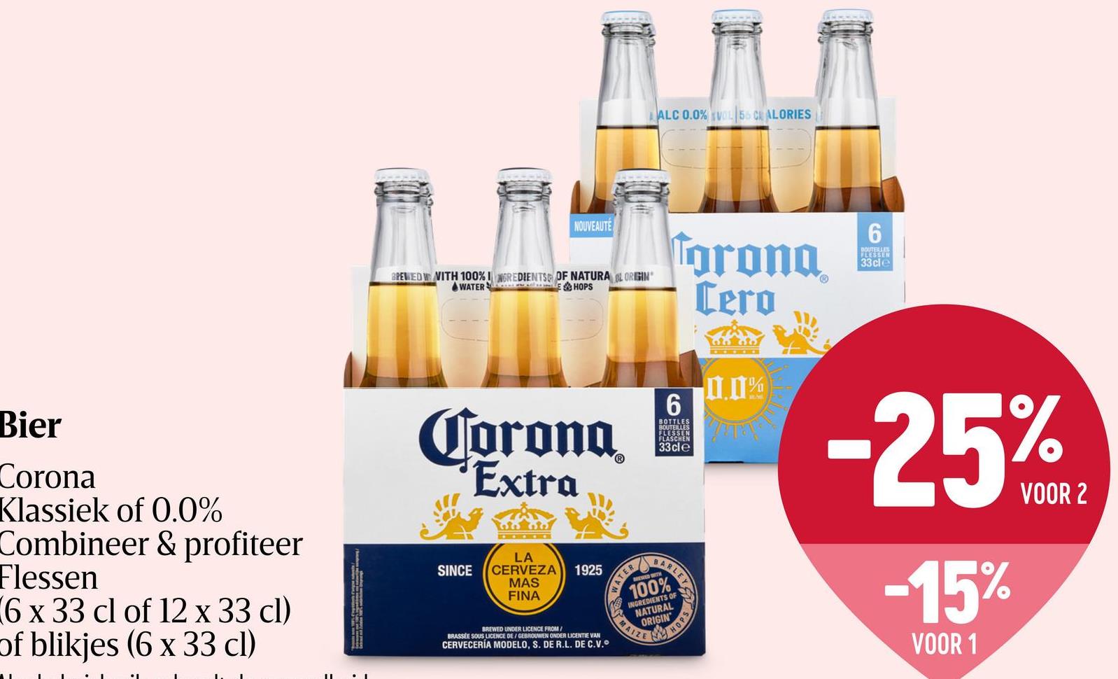 Corona Extra Bier | Pils | 4,5% alc | Blik Corona extra is een verfrissend Premium bier uit Mexico dat traditiegetrouw gedronken wordt met een partje limoen in de hals. Corona extra wordt gebrouwen uit 100% natuurlijke ingredienten.