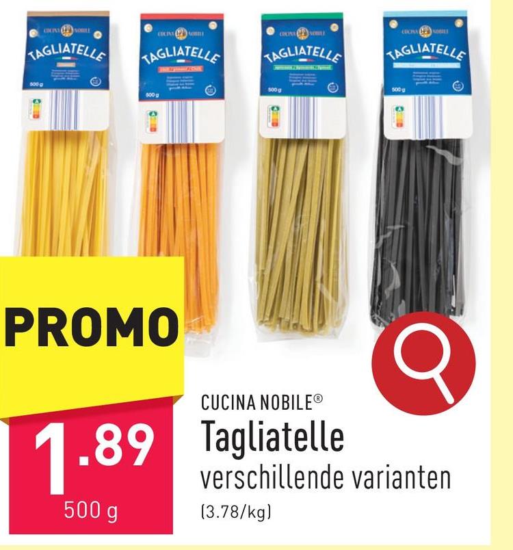 Tagliatelle keuze uit verschillende varianten