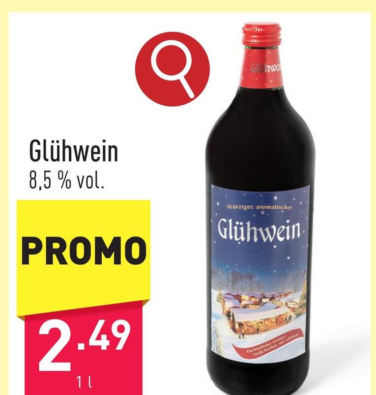 Glühwein wijn met kruidige aroma's van o.a. kaneel en kruidnagel, 8,5 % vol.