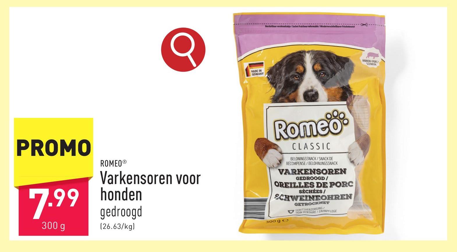 Varkensoren voor honden natuurlijk gedroogde varkensoren