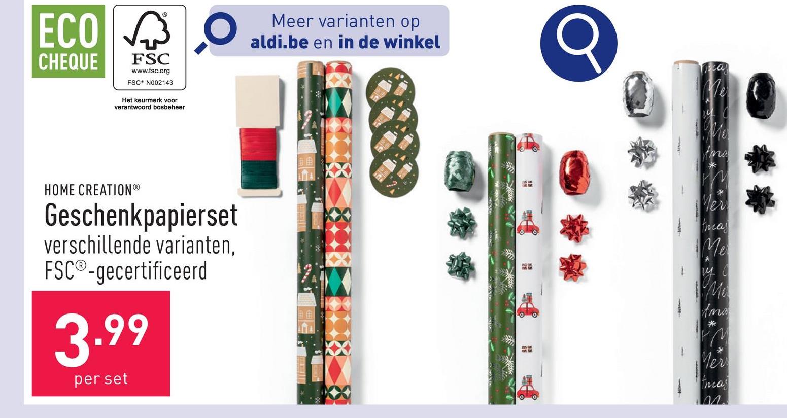 Geschenkpapierset keuze uit verschillende varianten, FSC®-gecertificeerd