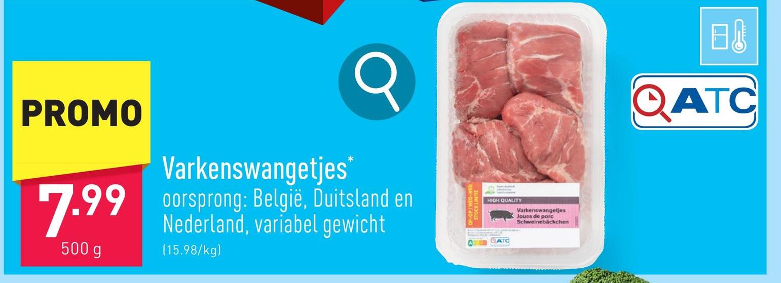 Varkenswangetjes oorsprong: België, Duitsland en Nederland, variabel gewicht