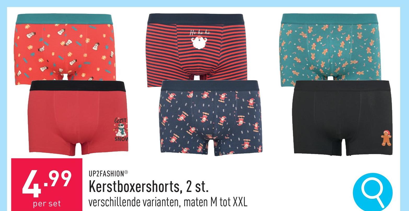 Kerstboxershorts, 2 st. katoen/elastaan (Lycra®), aansluitende fit, keuze uit verschillende varianten, maten M tot XXL, OEKO-TEX®-gecertificeerd