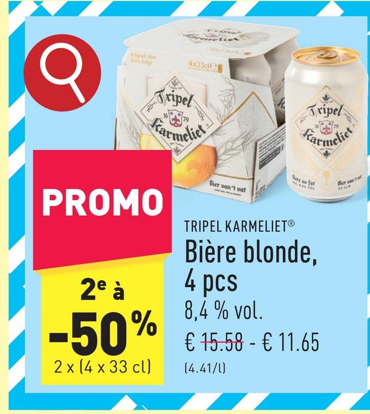 Bière blonde, 4 pcs bière blonde belge douce aux notes sucrées et épicées, 8,4 % vol.