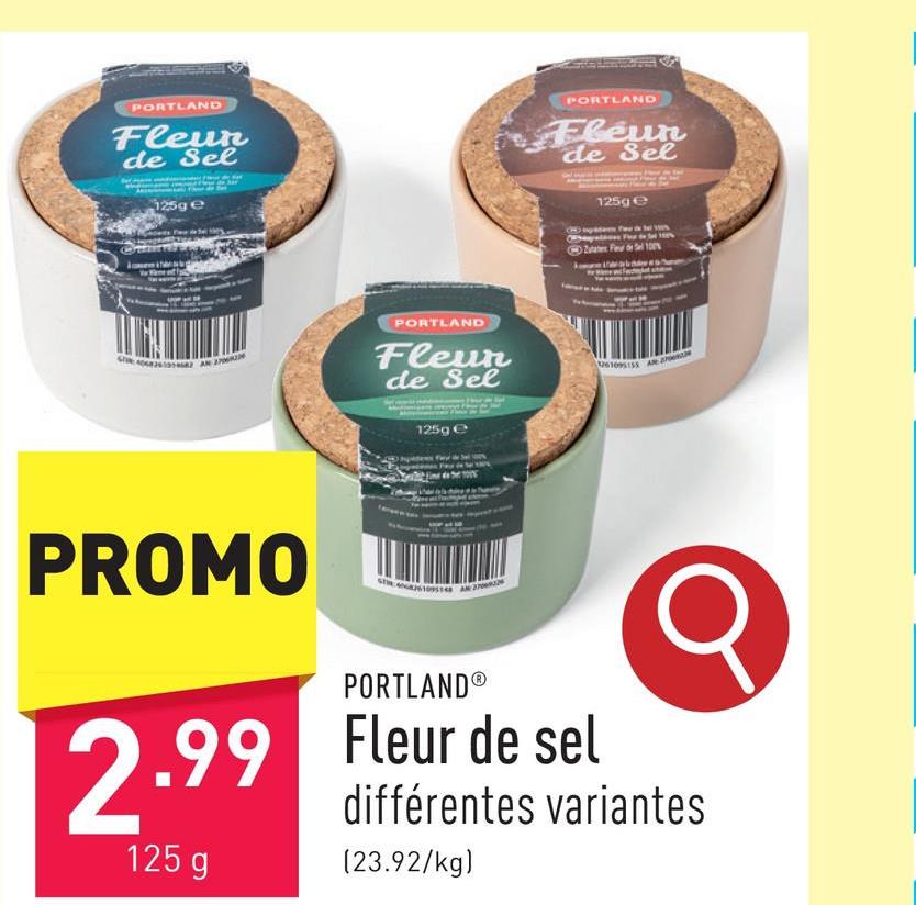 Fleur de sel sel marin gastronomique, choix entre différentes variantes