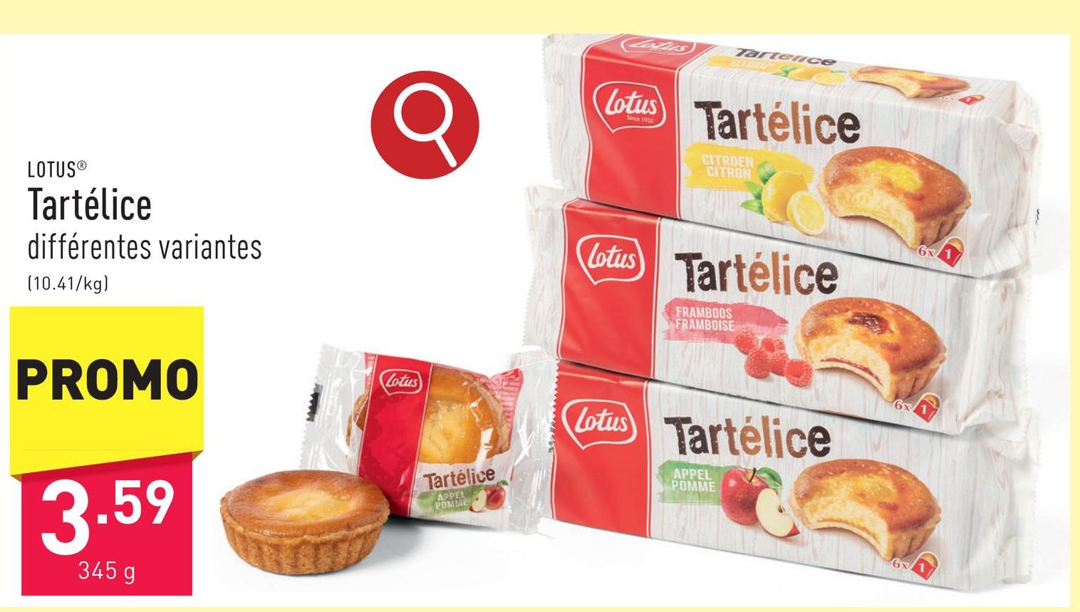 Tartélice choix entre différentes variantes