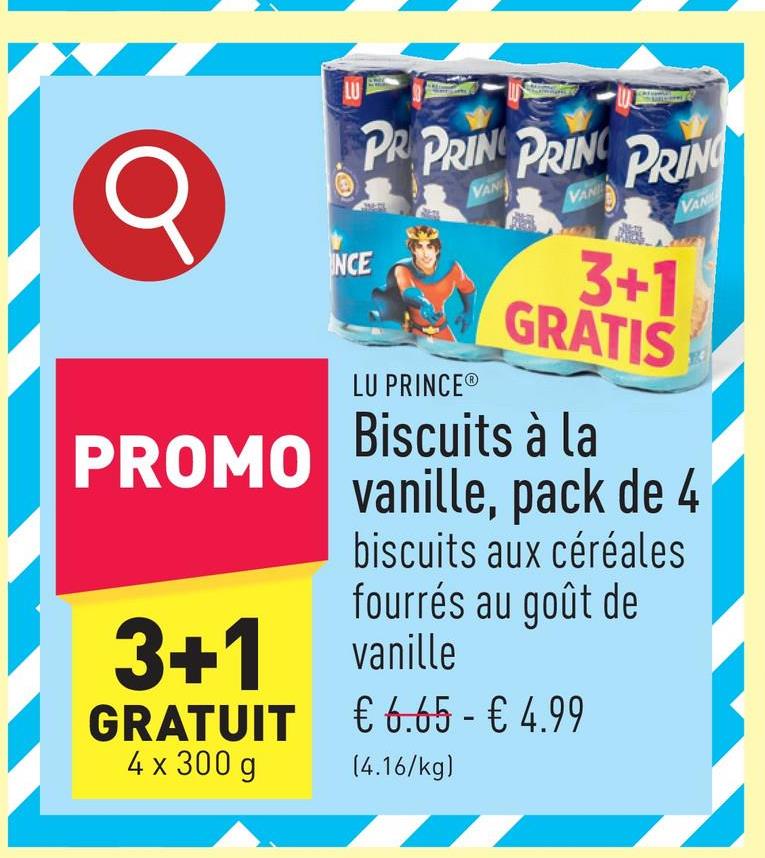 Biscuits à la vanille, pack de 4 biscuits aux céréales fourrés au goût de vanille