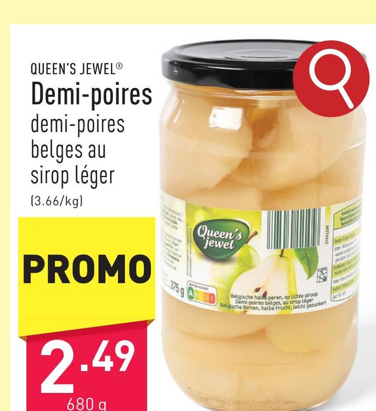 Demi-poires demi-poires belges au sirop léger