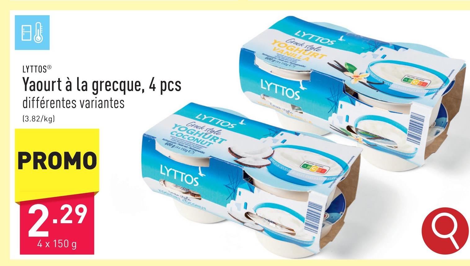 Yaourt à la grecque, 4 pcs à base de lait entier et de crème, choix entre différentes variantes