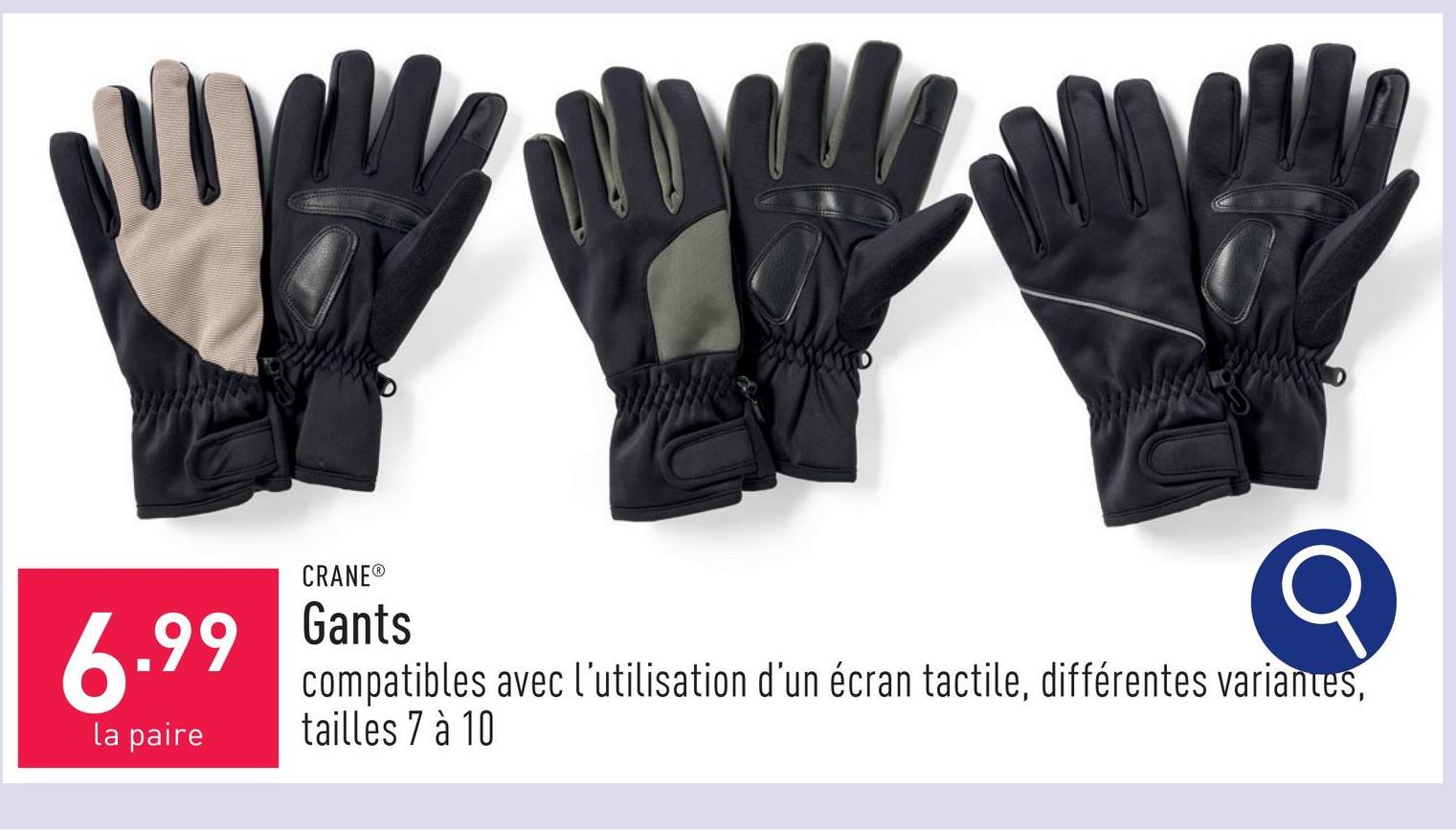 Gants polyester/élasthanne, coussinet de gel dans la paume des mains, respirants, imperméables, compatibles avec l’utilisation d’un écran tactile, choix entre différentes variantes, tailles 7 à 10, certifiés OEKO-TEX®