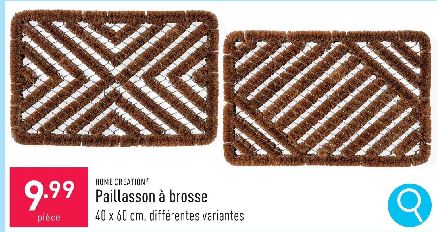 Paillasson à brosse poils de brosse : fibre de coco, 40 x 60 cm, choix entre différentes variantes