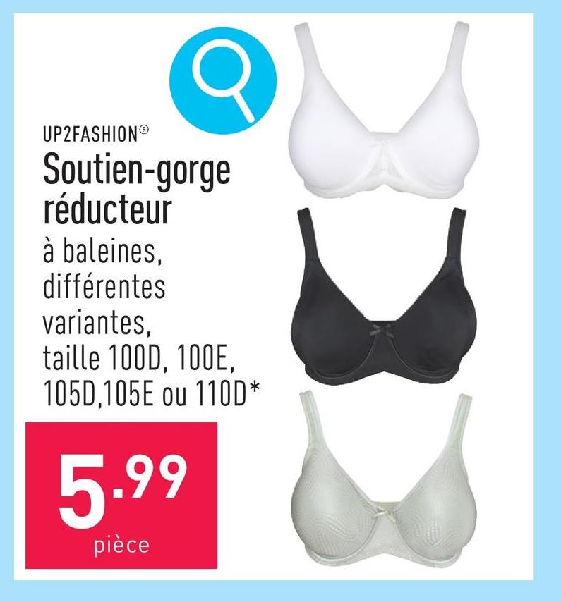 Soutien-gorge réducteur polyamide/élasthanne, à baleines, choix entre différentes variantes, taille 100D, 100E, 105D, 105E ou 110D*, certifié OEKO-TEX®