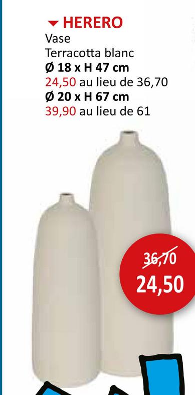 Vase Herero H47cm - terre cuite - blanc Décoration Vases & Cache-pots Plantes