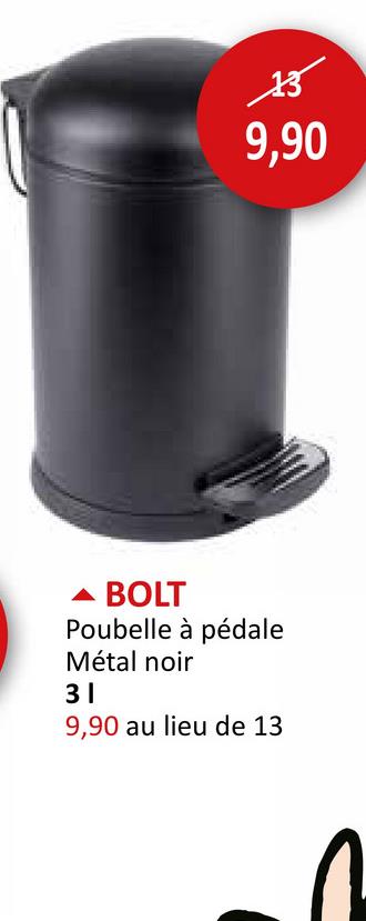 Poubelle à pédale Bolt 3L noir mat Accessoires De Cuisine Poubelles Toilette Accessoires Déchets