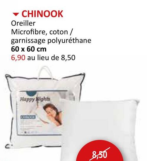 Oreiller Chinook 60x60cm Linge De Lit Oreillers