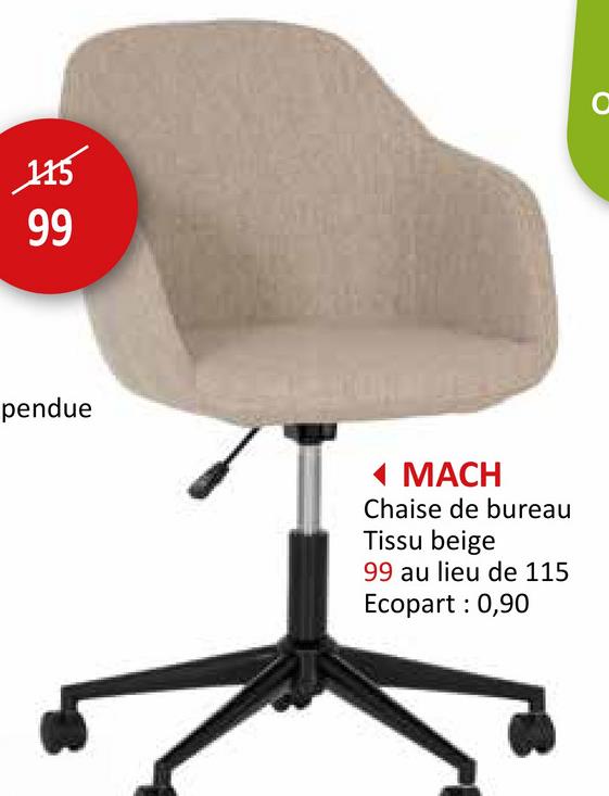 Chaise de bureau Mach beige Chambre Junior Chaises De Bureau Chaises De Bureau