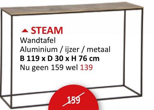 Wandtafel Steam 119x30cm Bijzetmeubelen Wandtafels Bijzetmeubels