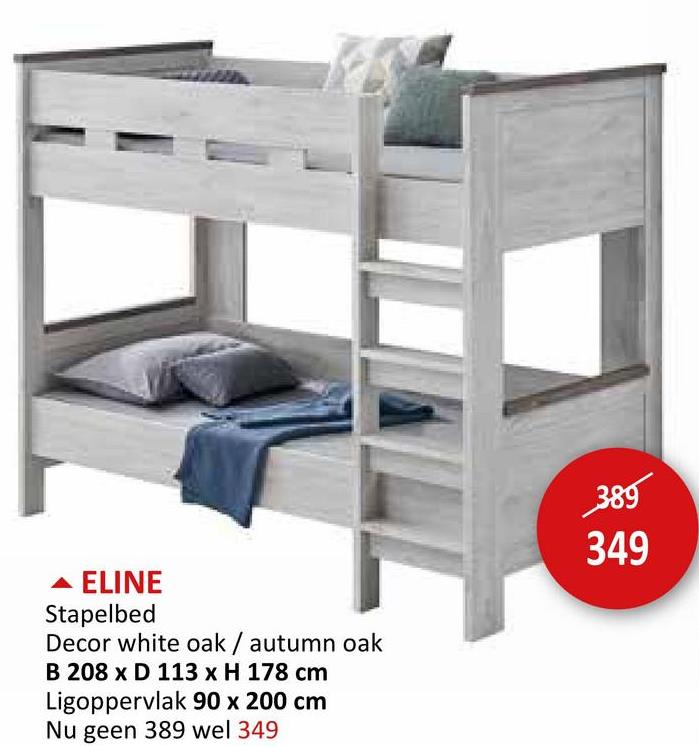 Stapelbed Eline 90x200cm grijs Bedden & Boxsprings Stapelbedden Jeugdkamers