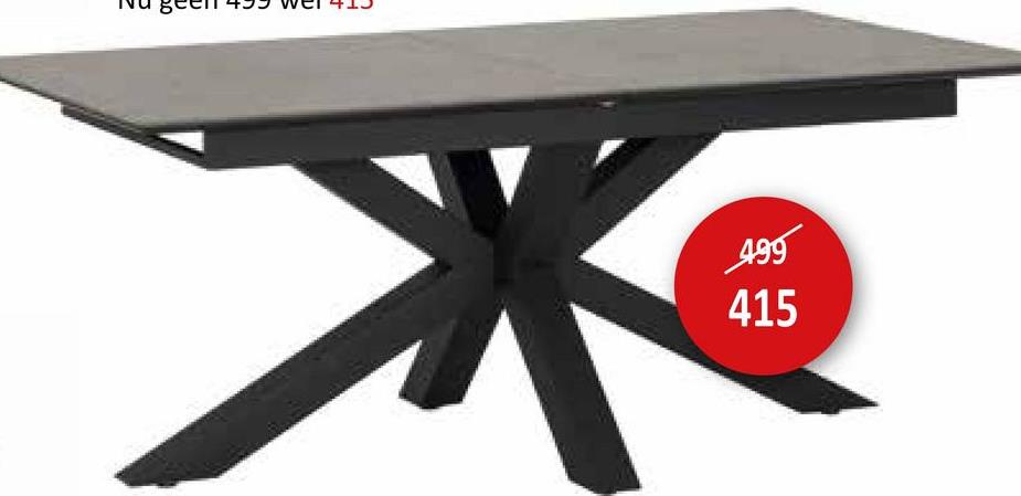 Tafel Forge 190/240x90cm - MDF & metaal- grijs Tafels Eettafels Keukentafels Keukentafels