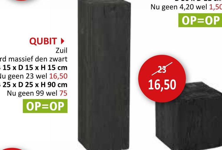 Zuil Qubit 25x25x90cm - gerecycleerd den massief - zwart Bijzetmeubelen Zuilen Bijzetmeubels Woondecoratie Decoratieve Accessoires