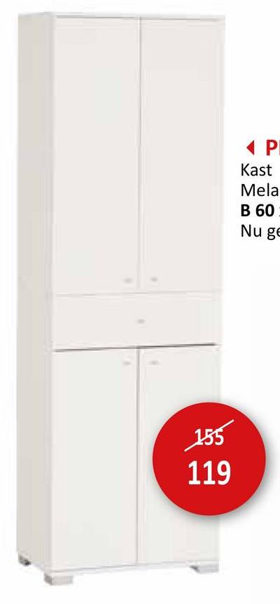 Kast Picton 60cm - melamine - wit Kleerkasten Draaideurkast Kasten Bijzetkasten Bijzetmeubels Badkamermeubel Badkamerkasten Eetkamerkasten Keukenkasten