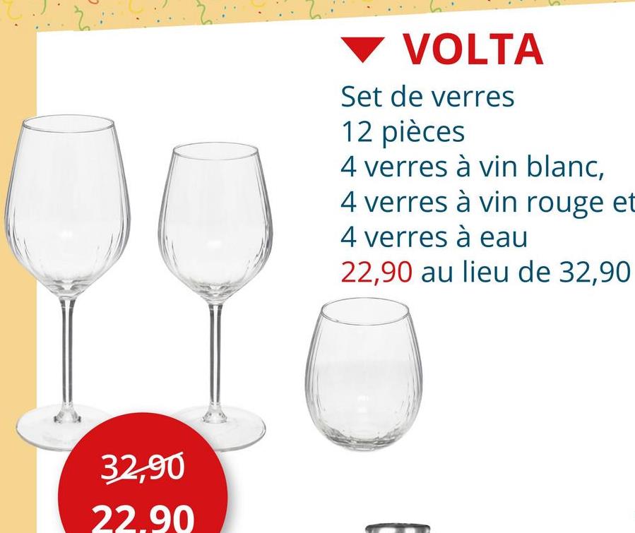 Ensemble de verres Volta 12 pièces - verre - transparent Verres Verres à Eau Verres à Vin