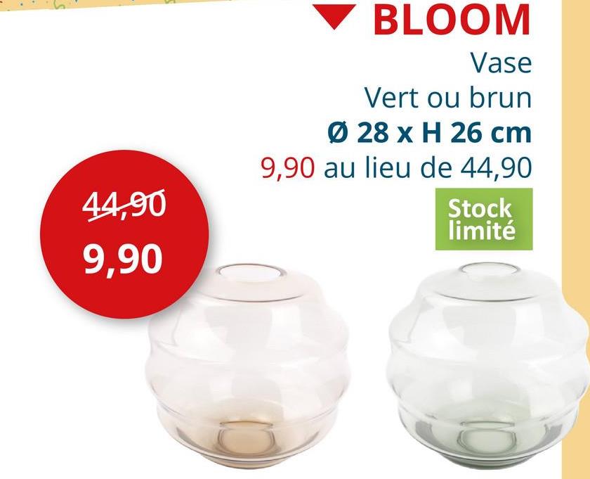 Vase Bloom H26cm - verre - vert Décoration Vases & Cache-pots Plantes